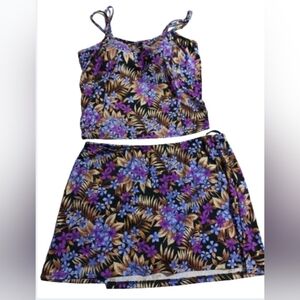 It Figures 2 Piece Floral Swimsuit Top and‎ Skirt Size 20W